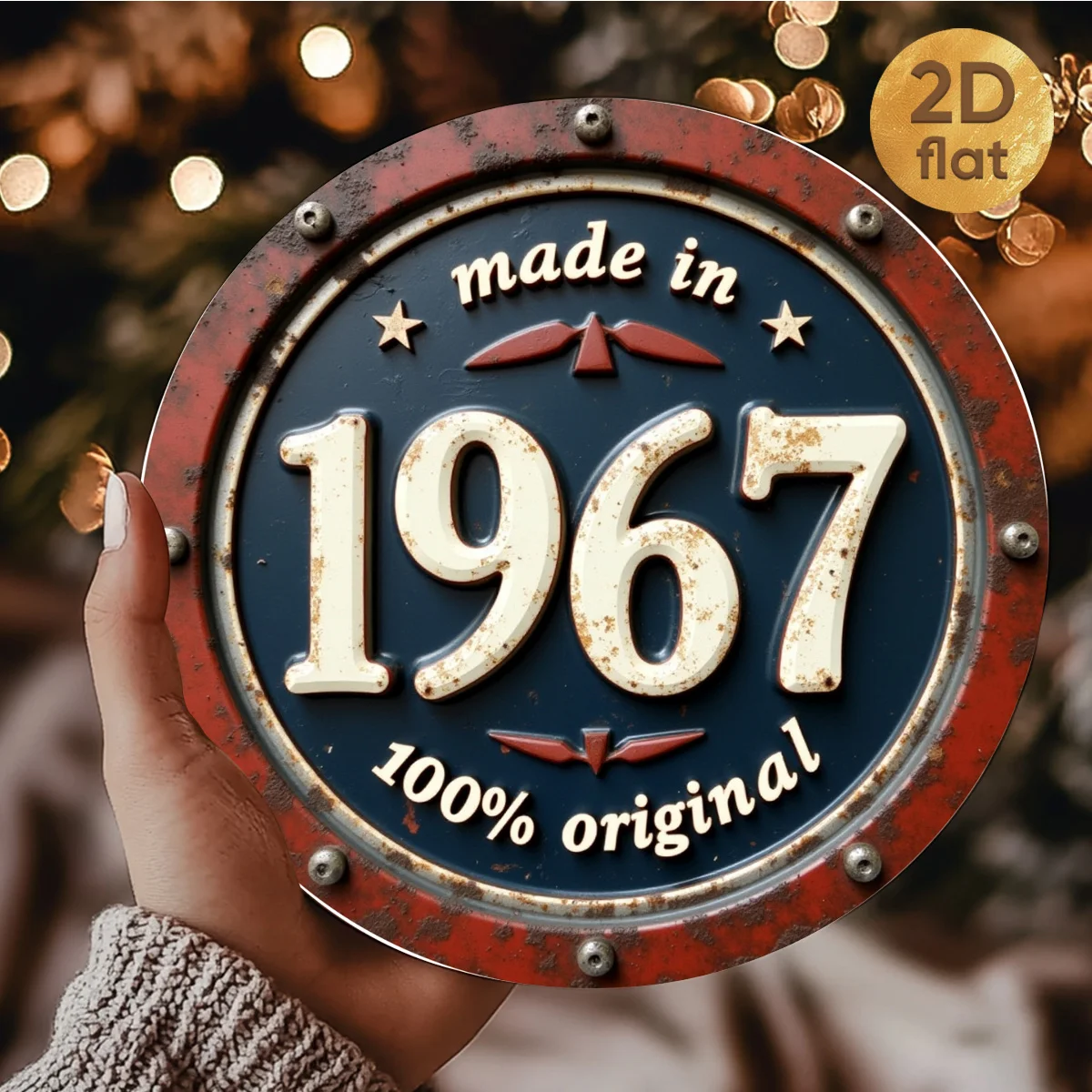 2D Flat, 1pc 1pcs 1pc 1pcs Vintage 1967 Wall Art Suitable for Home, Bar, Garage or Cafe - 1pc Retro Sign 