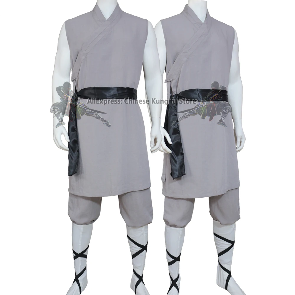 

summer shaolin monk kung fu suit wushu tai chi uniforms sleeveless martial arts clothes