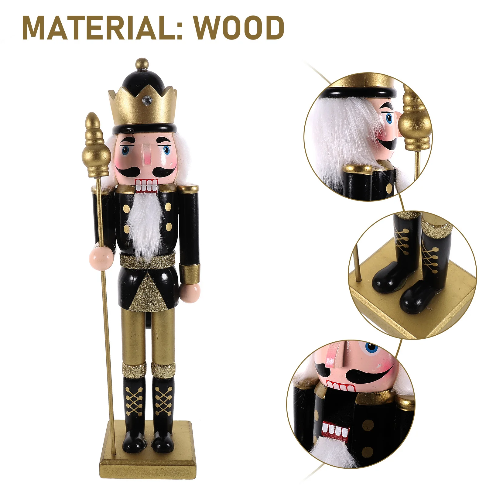 

1pc Wooden Nutcracker Puppet Xmas Desktop Decoration Christmas Party Favor Festival Ornament Craft Gift Home Decor