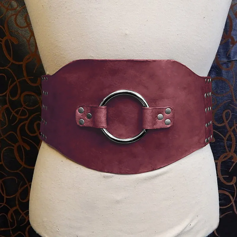 Medieval Large Ring Broad Belt Gothic Goth Waistband Viking Pirate Elf Girdle Renaissance Steampunk Accessory For Women Men Larp