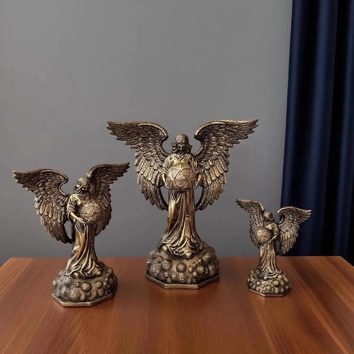 

Angel Home Gifts Desktop Decoration Resin Crafts European Retro Imitation Copper Ornaments