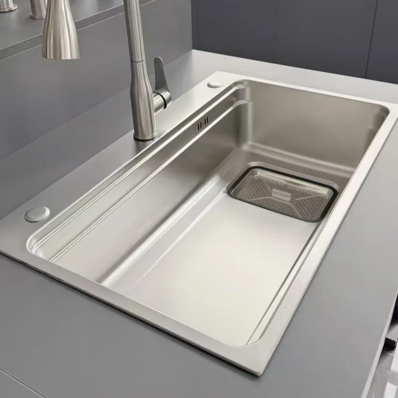 SUS304 stainless steel sink, large single sink, thickened household kitchen sink, under the counter basin, sink