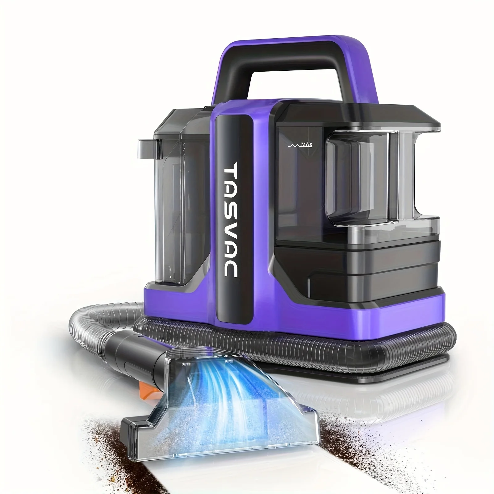 

TASVAC Portable Carpet & Upholstery Cleaner Machine, Spot and Stain Deep Cleaner with Two Brushes & Remover Formula for Pets, Stairs, Couch Area Rugs, Upholstery, Car Seat, C7-Purple
