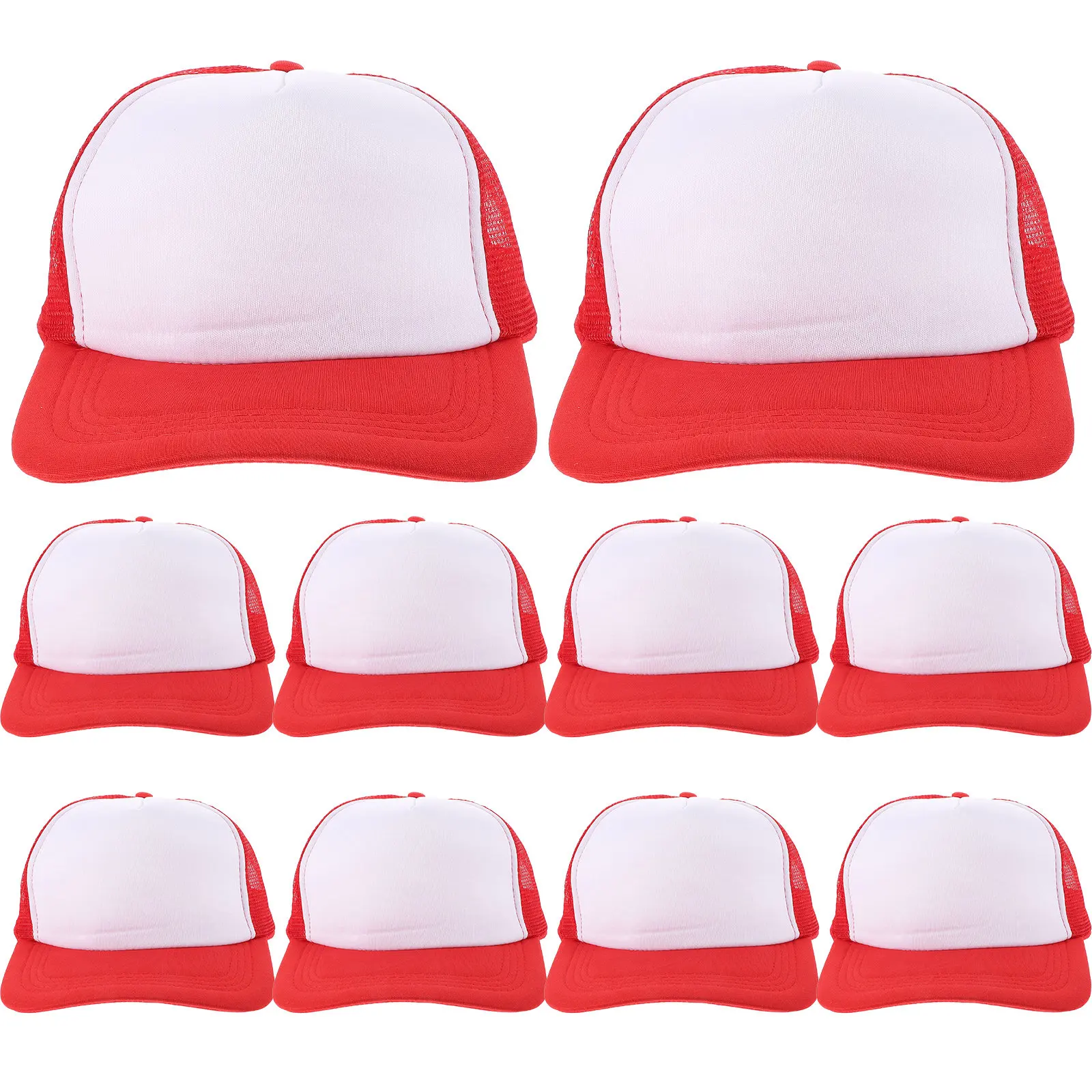 10Pcs Blank Baseball Caps Mesh DIY Sublimation Hat for Custom Design Breathable Washable Casual Streetwear Gift Idea