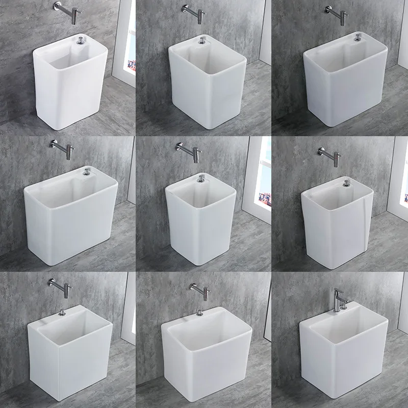 Taiwan-controlled mop pool household balcony bathroom ceramic mop pool floor-to-ceiling small size small square mop basin