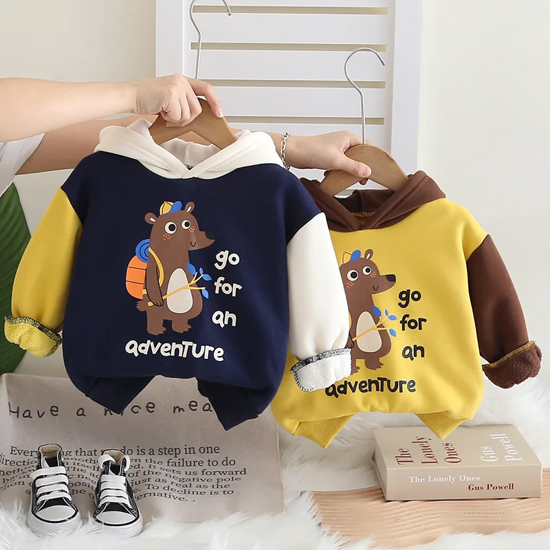 

Boys Sweatshirts Autumn Winter 2024 Children's Clothes Casual Hoodies Outerwear For Baby Boy T-shirts Tops Kids Outfits Coats 5Y