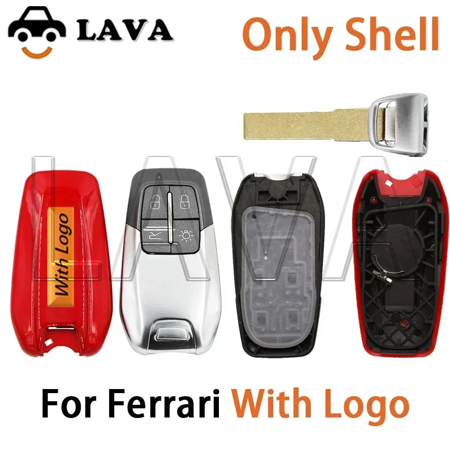 LAVA Key Shell For Ferrari 458 588 488GTB LaFerrari 2014-2020 high-quality Smart Key Shell With Logo With Blade