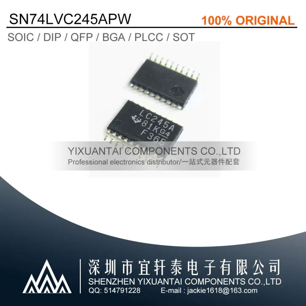 10pcs/Lot  Original SN74LVC245APWR SN74LVC245APW SN74LVC245 74LVC245 Marking: LC245A TSSOP-20 8-way bus transceiver New