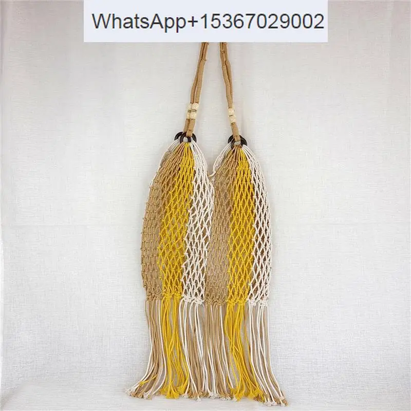 

New Summer Cut Empty Hand Beach Women's Vacation Bag Single Shoulder Bag Grass Weaving Fresh and Sweet