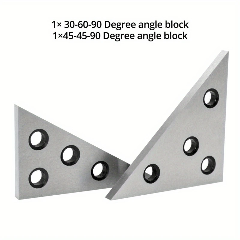 Solid Angle Plate Set, 2 Piece Set Angle Block  Gauge Industrial Grade Angle Measuring Block Triangle  Block