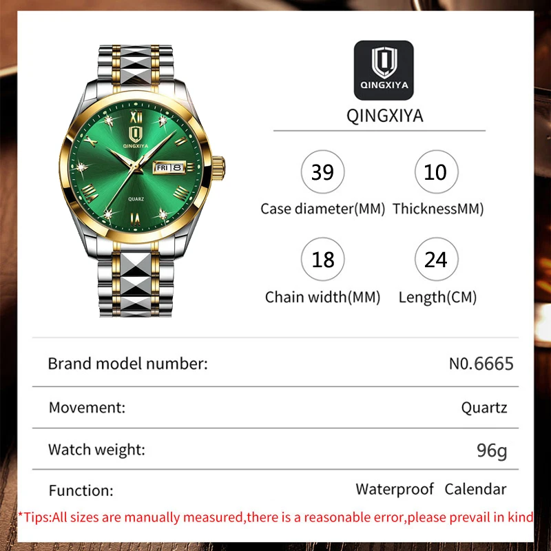 QINGXIYA-reloj deportivo de cuarzo para hombre, cronógrafo con fecha, resistente al agua, informal, Masculino