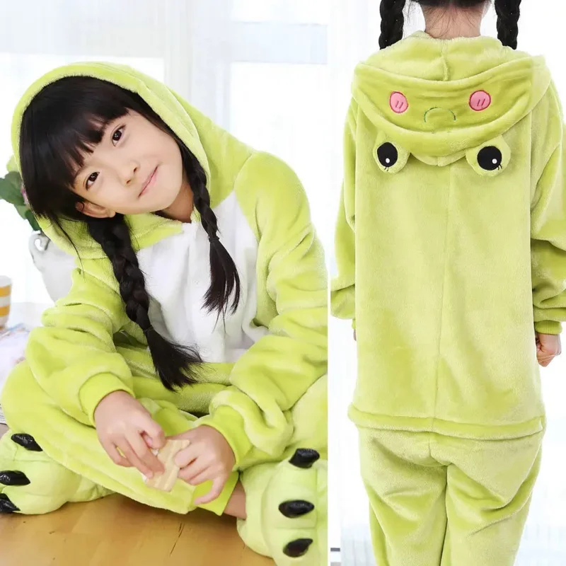 Dziecięca piżama zimowa dzieci Panda bielizna nocna jednorożec Kigurumi Onesies dla chłopców dziewcząt koc śpiący Anime Cosplay Baby Jump MN8