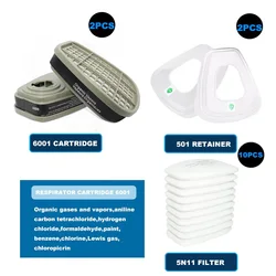 6001 6006 solunum kartuşu 5N11 pamuk filtre seti 3m gaz maskesi için değiştirin 6200/6800/7502 maske aksesuarları boyama