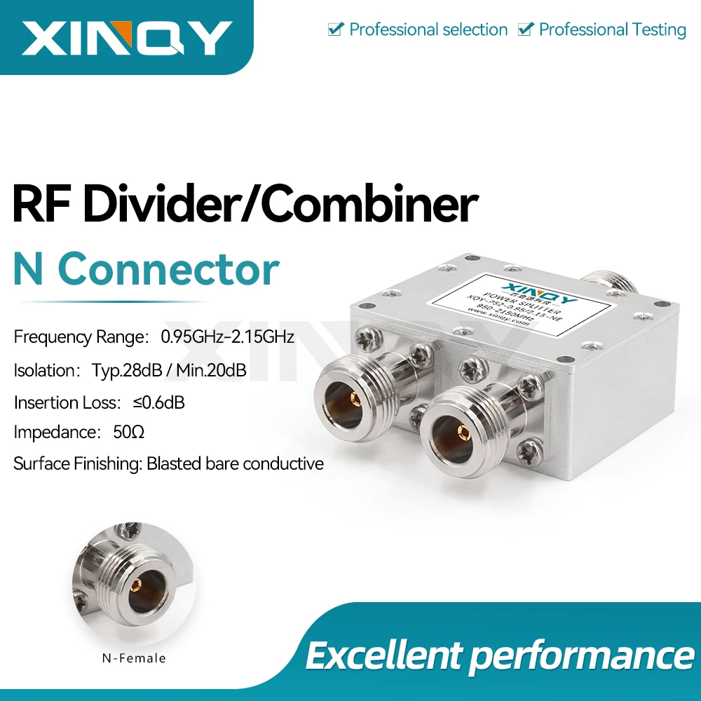 diviseur-de-puissance-microbande-de-type-n-xinqy-2-voies-095-215-ghz-combinateur-2w-pour-applications-de-communication-mobile-et-radar
