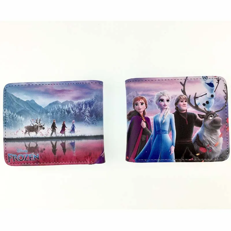 Disney Frozen Elsa & Anna Pricess Short Wallet PU Leather Short Wallet Women Men Clutch Cute Small Purse Bag Toy Handbag Gift