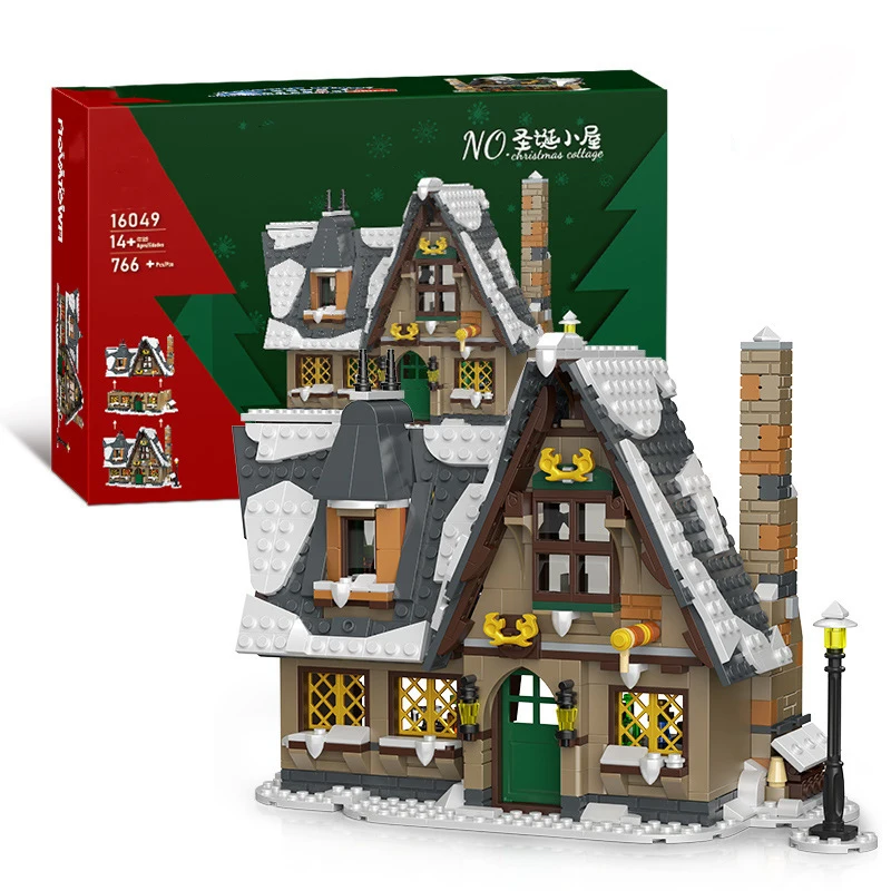 Criativo Natal Arte Casa Modelo, Papai Noel Vila Decoração, Blocos De Construção Tijolos, Brinquedos De Montagem De Crianças, Presentes De Natal,