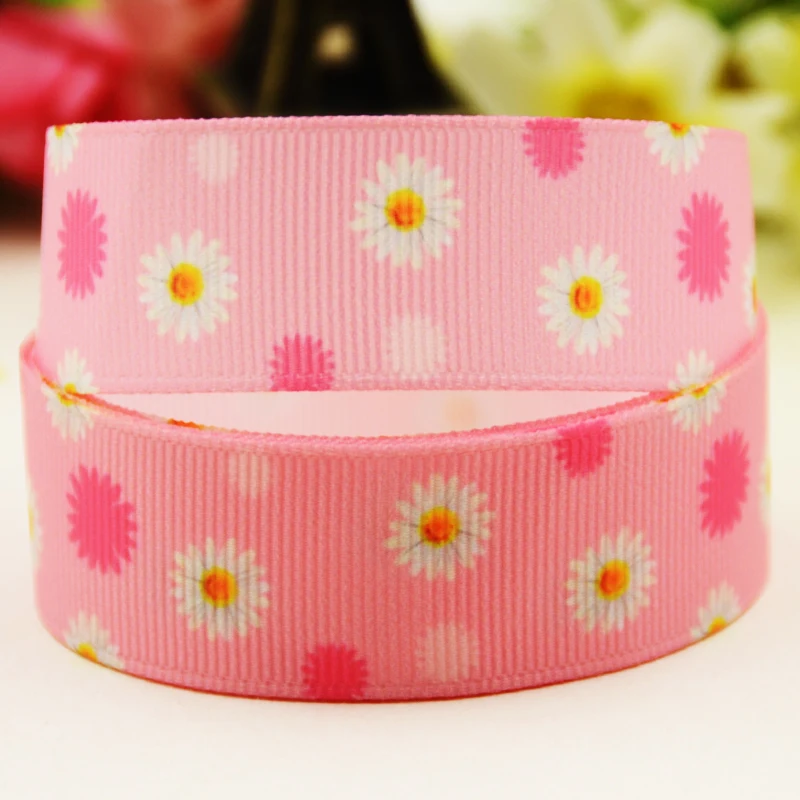 22mm 25mm 38mm 75mm flower cartoon printed Grosgrain Ribbon party decoration 10 Yards satin ribbons