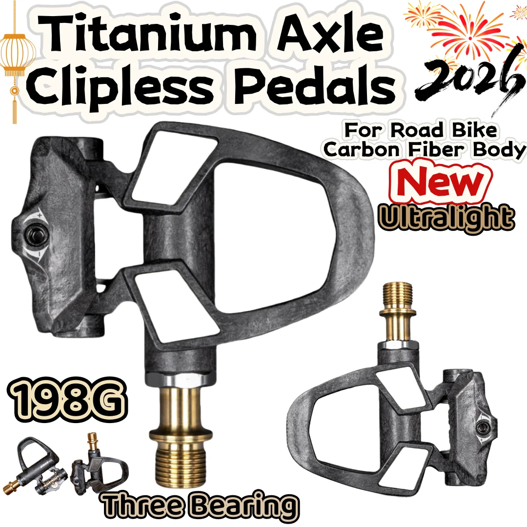 الطريق دراجة قفل دواسة SPD SL نظام خفيفة للغاية التيتانيوم رمح دواسة ل Shimano SPD مع المرابط الكربون الدواسات دورة الشتاء