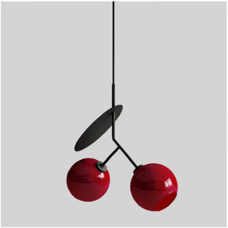 

Italian Style Cherry Pendant Lamp Red Fruit Design Bedside Ceiling Light Cafe Shop Window Decor Chandelier