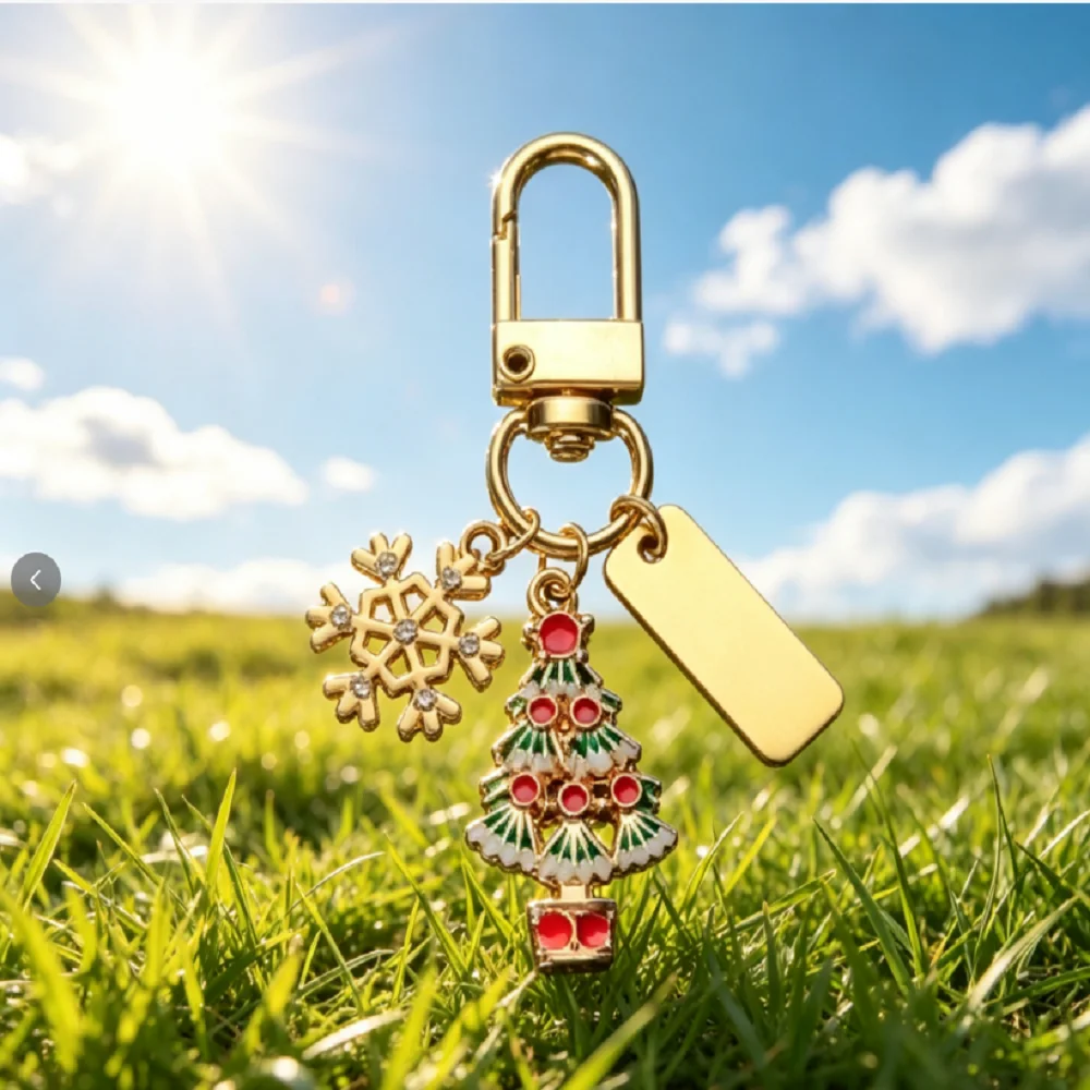 

Christmas Series Keyring Cute Christmas Trees Santa Claus Keychain Clocks Snowflakes DIY Name Bag Pendants Alloy Accessories