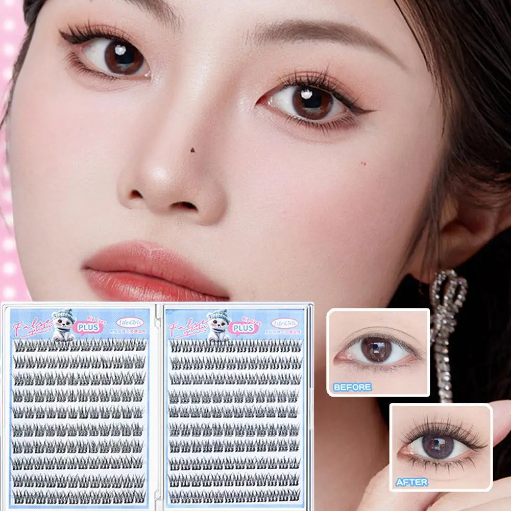Glue-Free False Eyelashes: Natural Sunflower Style Everyday False Volumised 2026 High-Capacity Curl Segmented Lashes Eyelas X2B8