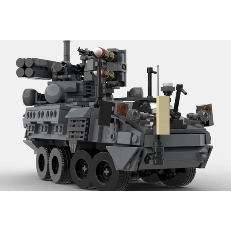 Short Range Air Defense Armored Vehicle MOC Blocks, Military Missile Truck Model, DIY Collectible Toy for Military Hobby Fans