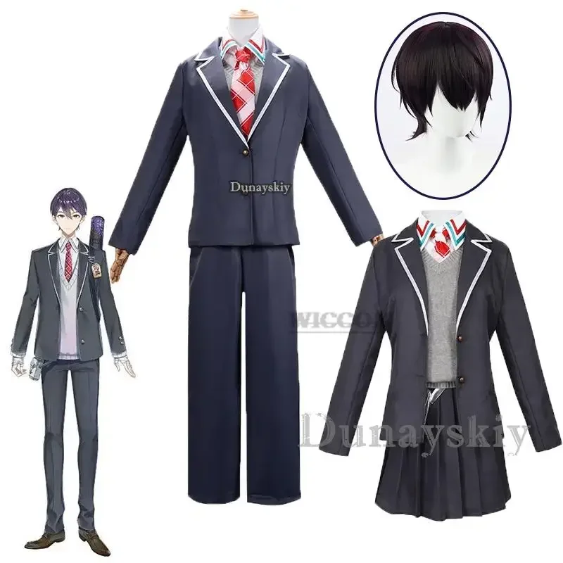 

Youmber vtuber niji sanji ken mocha in cosplay costume wig anime man woman school uniform halloween carnival party suit JK DK