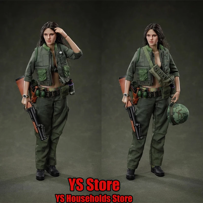 In Stock 1/6 Vietnam War Army Green Cloth Movable Female Soldier Historical Hobby Fans Collecible 12