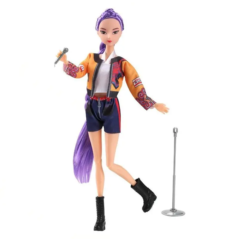 Fashion Music Toys Dolls Female Singer Group Woman With Blue Pink Purple Hair Fast Shipping Things For Collection DIY