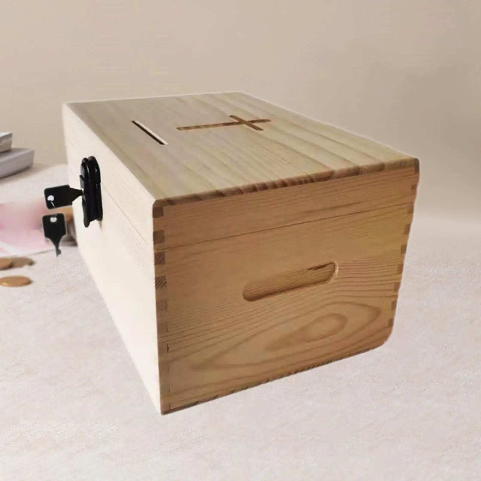 Houten Spaardoos Collectie Desktop Multifunctionele Schatkist Houten Opbergdoos Spaarpot voor Home Decor Kinderen Verjaardagscadeaus