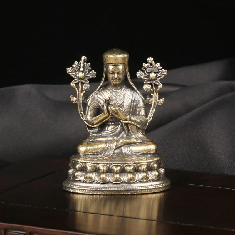 Brass Tibetan Buddha Sakya Fourth Patriarch Gongga Jianzan Buddha Statue Ornament Religious Statue Crafts Bronze Ware Home decor