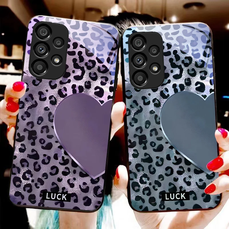 Speckled Love For Samsung Galaxy S10 20 Plus 21 FE 22 23 24 FE 25 Ultra Black tempered glass phone case hard shell