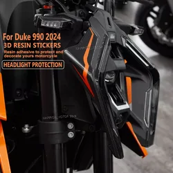 Duke 990 3D Gel Resin Protective Sticker Headlight Protection Stickers Waterproof Anti-slip Protection Decal For Duke 990 2024