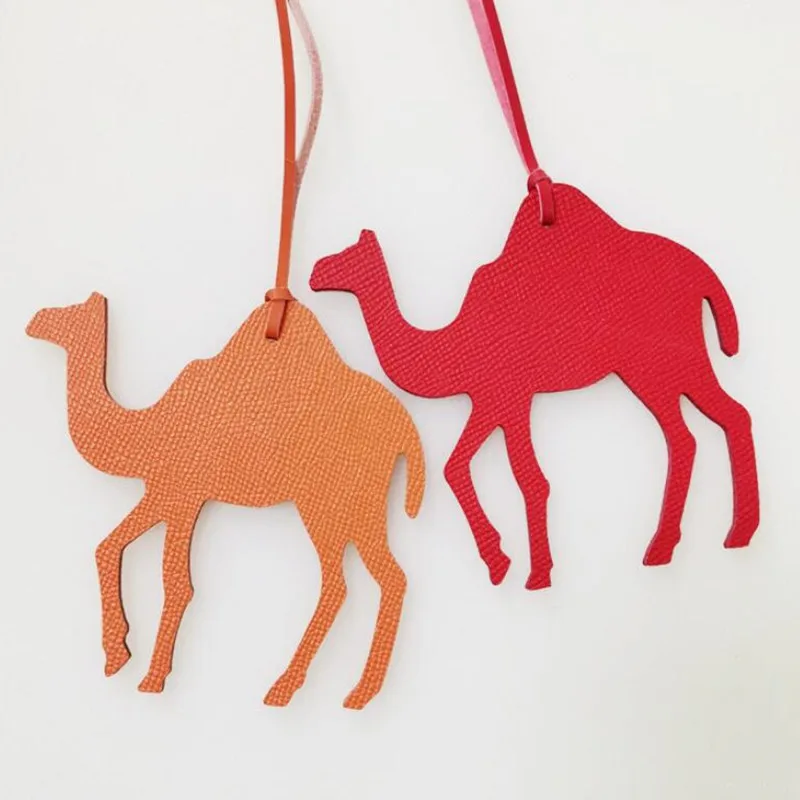 Cute Genuine Leather Camel Keychain key ring Backpack Pendant Animal Women Bag Charm Accessories