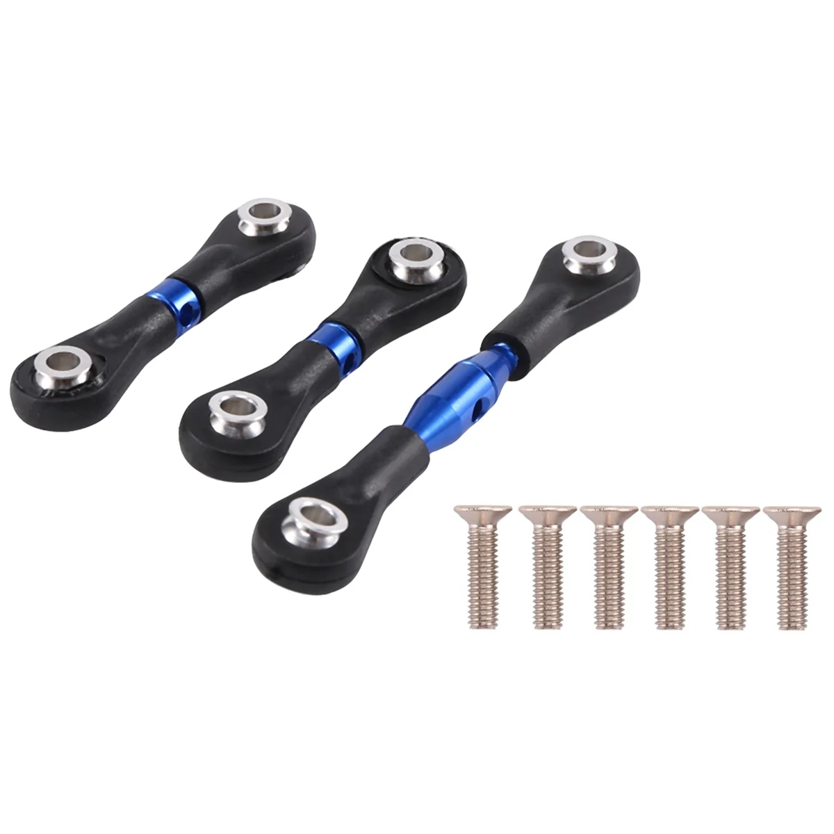 3pcs Metall Lenkstange Verbindungs stange Spurs tange für TT-01 tt01 1/10 rc Auto Upgrade Teile Zubehör, blau