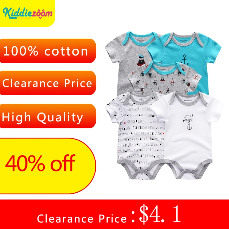 Baby Boy Clothes 1Piece Cotton Unisex 0-12M Short Sleeve Newborn Baby Girl Clothes Cartoon Jumpsuit