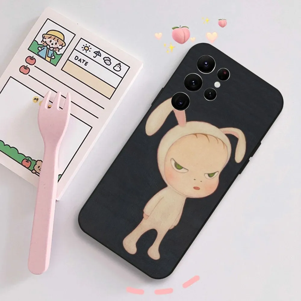 Y-Yoshitomo Nara Phone Case For Samsung Galaxy A20,A21s,A22,A31,A32,A52,A53,A72,73,A80,A91Soft Black Cover