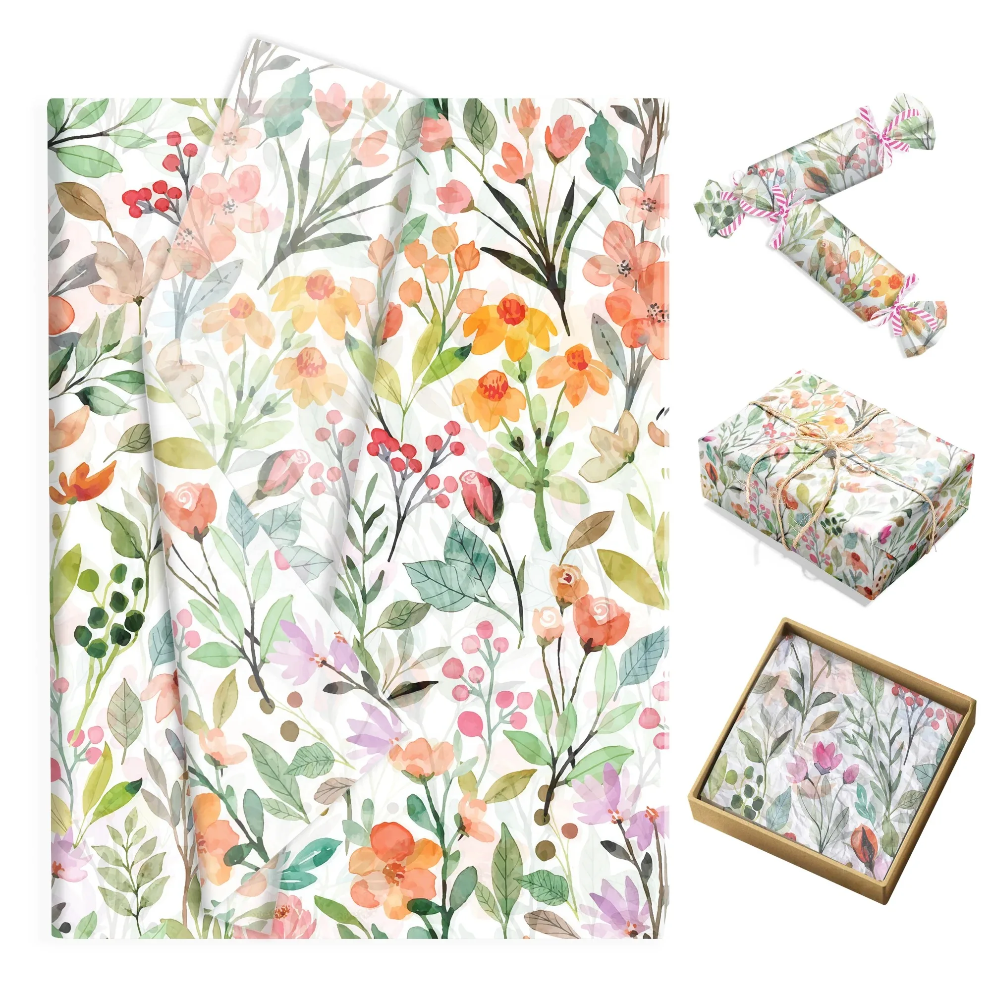 15/35pcs Flower Tissue Paper Snow Pear Paper Gift Wrapping Paper Birthday Wedding Party Decaration DIY Gift Packing Supplies