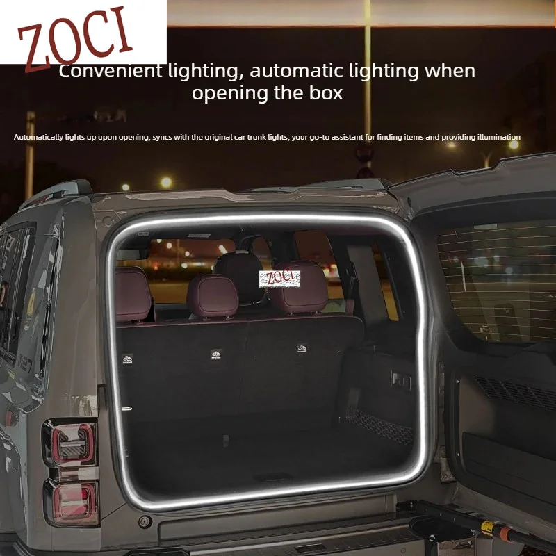 Car Trunk Light Strip LED No Wiring Required Trunk Dedicated Modification Waterproof Ambient Strip Light For Chery ICAUR V27 V23