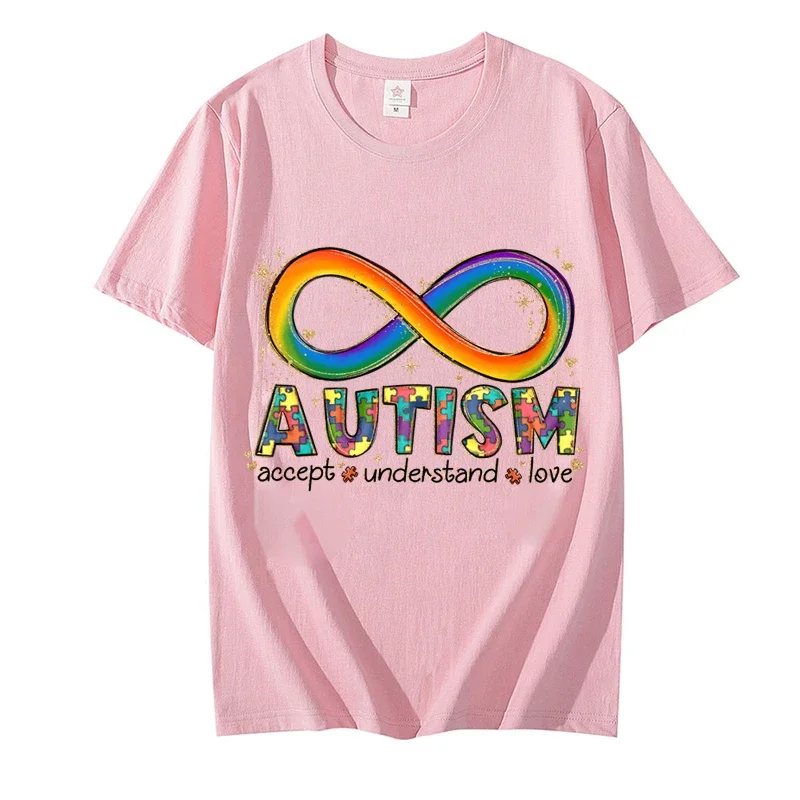 Autism Infinitas Summer T Shirts Fashion Women Tops Casual Female Autism Accept Understand Love Graphic Clothes Vintage Tees