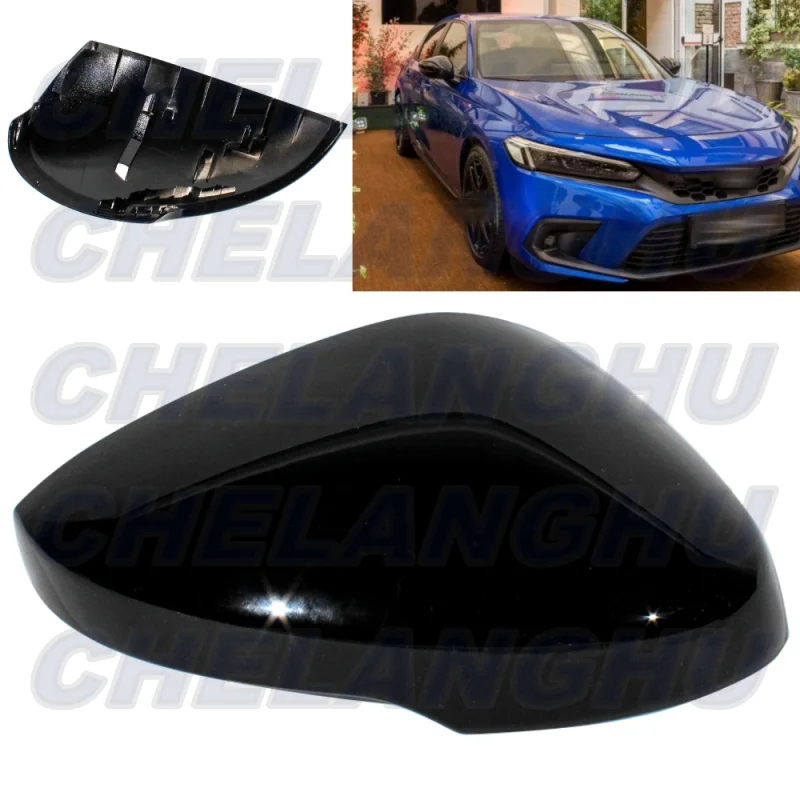 

car accessories For Honda Civic 2022 2023 US Version Right Side Black Painted Mirror Cover Cap With turn signal hole