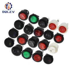 22mm Red Black White ON/OFF Round Rocker Toggle Switch 6A/250VAC 10A 125VAC Power switch cap with Plastic Push Button Switch