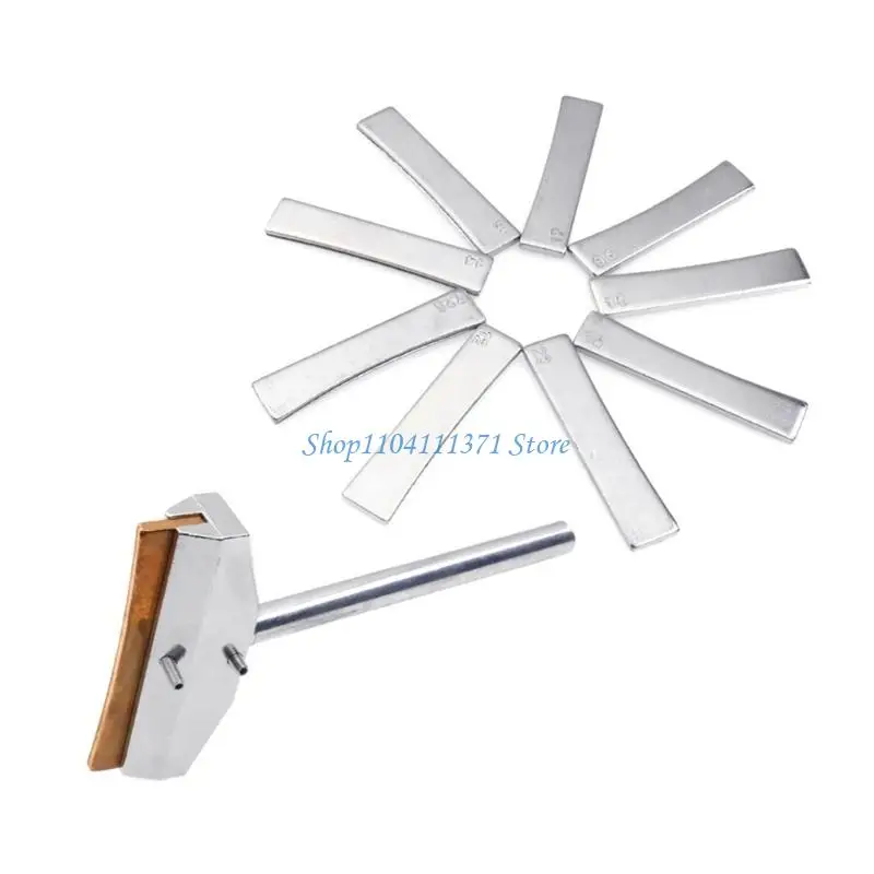P9FC Guitar Bass Fret Press Caul & Brass Fret Inserts Fingerboard Pressing Tool with Wrench Fret Installation Tool
