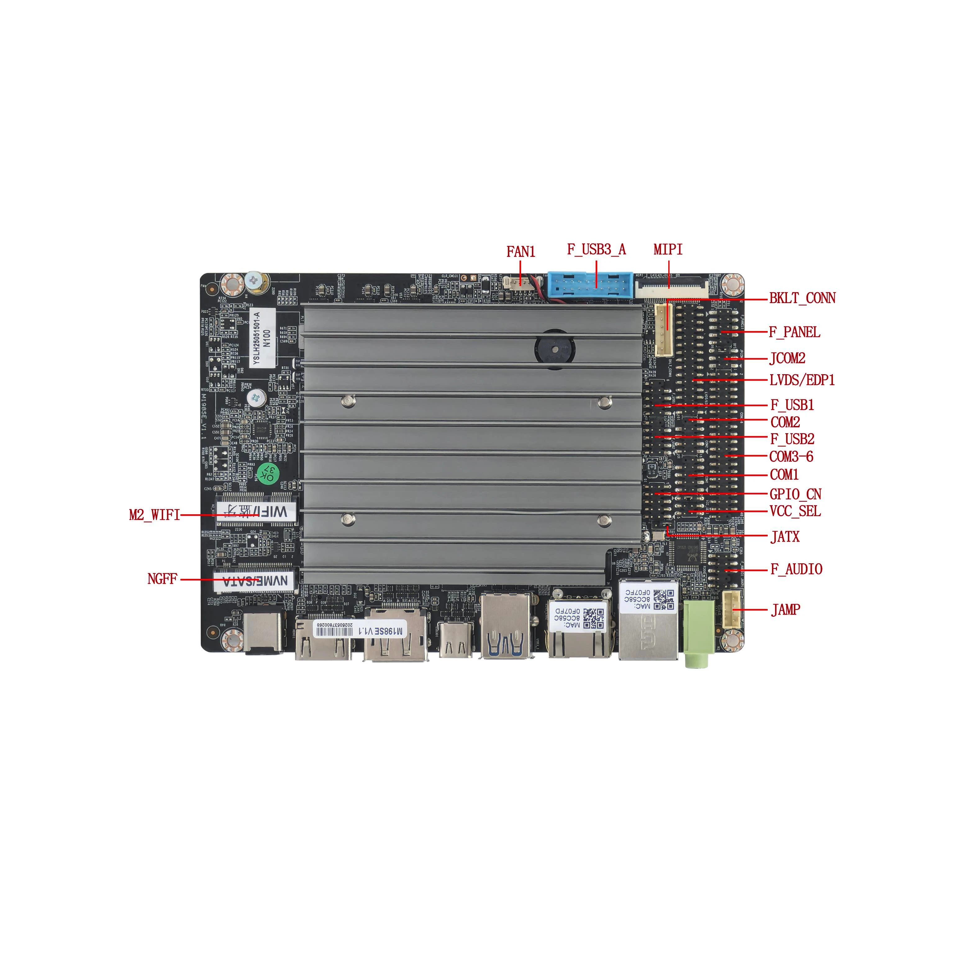 New Latest Hot Sale 3.5 Inch Embedded Motherboard RS232/485 with j4125 j6412 n100 n97 High Manufacturer motherboard pc ddr4