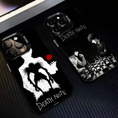 Custodia per telefono M-Manga D-Death N-Note R-Ryuk per iPhone 17,16,15,14,13,12,11 Plus,Pro Max, XS, custodia per telefono in argento colorato Funda Cover