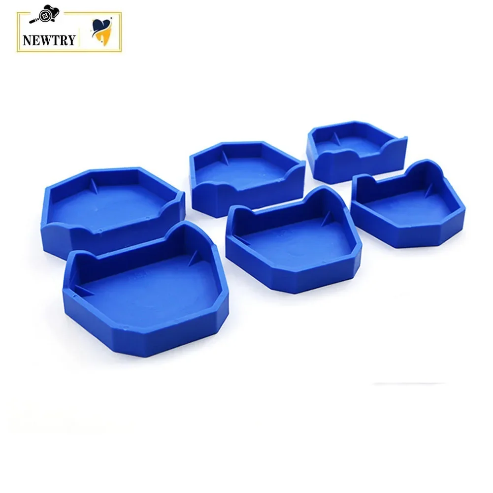 

Dental Model Base Set Denture Base Material Impression Plaster Mold Tray 6Pcs/set Silicone Rubber Dentistry Lab Jaw Teeth Former