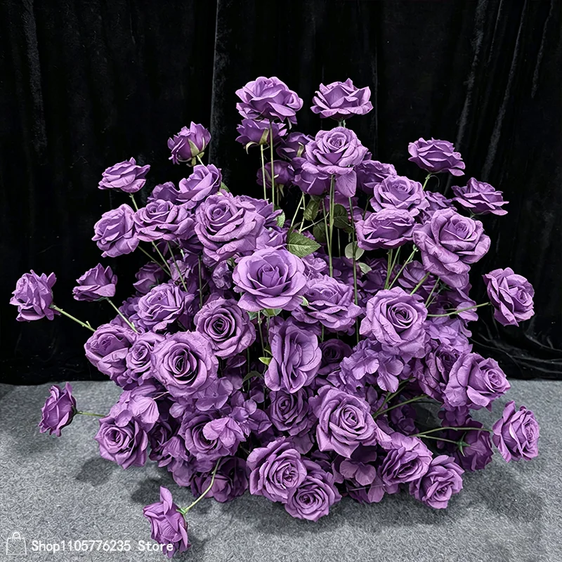 Künstliche rote Rosen-Bodenblume, Hochzeitstisch-Mittelstück, Blumenarrangement, Party-Bühnen-Hintergrund für Veranstaltungen, Zeremonien, Heimdekoration – Detail 8