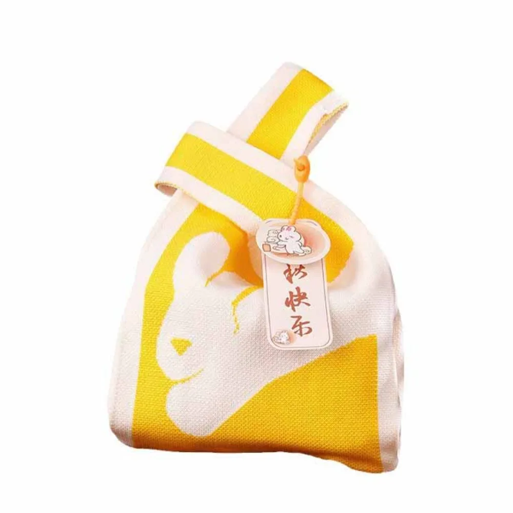 

Подарочная сумка для лунных пряников к Празднику середины осени, большая вместительная вязаная сумка-кролик, корейский стиль, мини-сумка на запястье с узлом для девочек