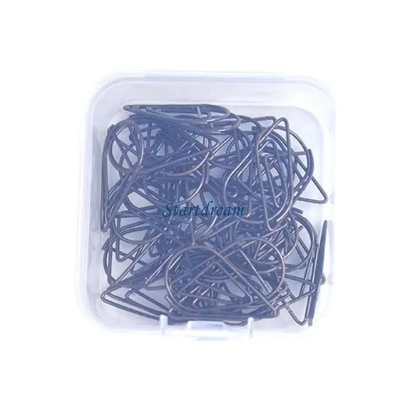 50 Pcs Metal Paper Clips Teardrop Office Clips Metal Decorative Paper Clips K92C