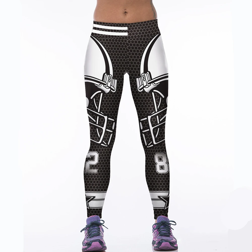 Damskie legginsy sportowe 3D drukowane wysokiej talii spodnie dresowe dziewczyny siłownia spodnie do ćwiczeń dla jogi szybkie suche elastyczne legginsy do biegania spodnie